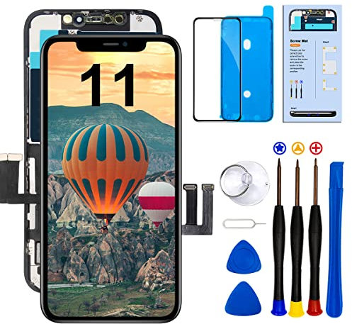 Dinow für iPhone 11 Display für iPhone 11 Bildschirm,6,1 Display iPhone 11 iPhone 11 Display Reparaturset mit Reparatursatz, Kompatibel für Modell A2111, A2223, A2221