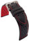 diloy Uhrenarmband glattes perforiertes Rindsleder Rallye Racing – Bunte Naht und Innenfutter – Größen 18mm 20mm 22mm 24mm – Schwarz mit Rot Blau Gelb Orange Weiß – Sportliches Design 380 Schwarz