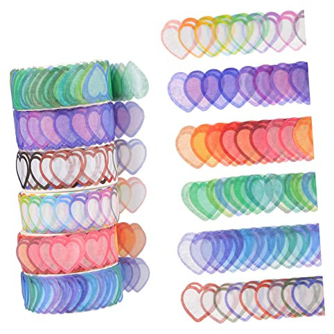 COHEALI 6 Rollen Liebe Und Klebeband Planer-aufkleber Liebe Fenster Klammern Frühlingsblumen-klebeband Blumenaufkleber Diy Klebeband Geschenk Versiegelungsaufkleber Papier Altmodisch
