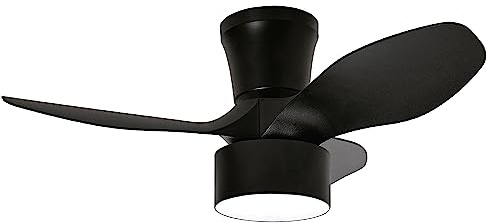 JUERIC INVEST Ventilador de Techo con Luz LED Fly Maxi Negro 20W Motor DC, con Mando a Distancia y App