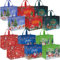 AhfuLife 12 Stück Geschenktüten Weihnachten Groß, 40 * 36 * 15CM, Non Woven Weihnachtstaschen Weihnachtstüten mit Griffen, Wiederverwendbare Weihnachtsgeschenktüten, Weihnachts Geschenktüten