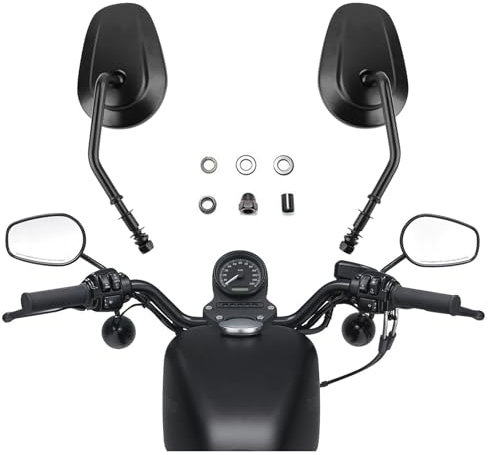 PACEWALKER Motorrad spiegel für Harley Davidson - Mattschwarzer Rückspiegel für Harley XL1200L XL 883 XL Sportster Dyna Night Road Tough Guy Big Glide Fat Boy