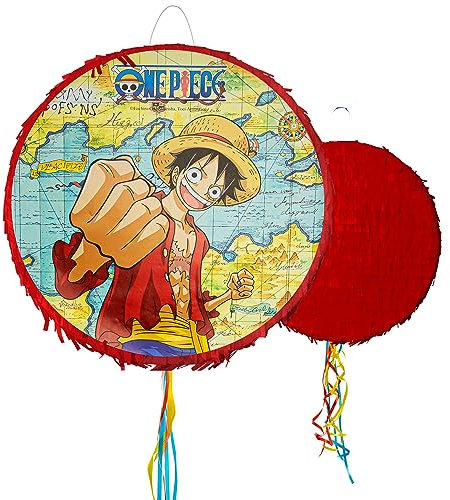 Chaks One Piece Pinata rund rot Manga Luffy 40 cm Party-Deko für Kinder