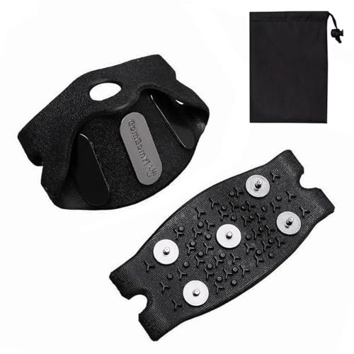 TOURSLOV Anti Rutsch Sohlen Schuhkrallen Schnee EIS – Schuhnieten Lösen Sich Nie - Steigeisen Schuhspikes Eiskrallen Schneekette für Stiefel, Mid-Sole Crampons Ice Grips Ice Cleats Unisex