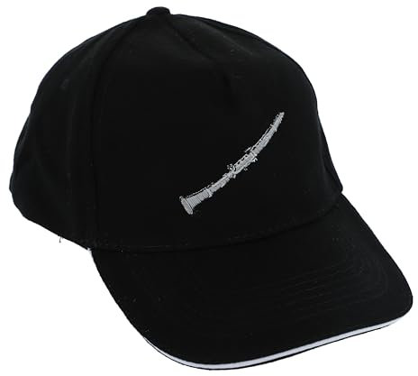 Baseball-Cap mit eingestickten Instrumenten, schwarz, Baumwolle (Klarinette)