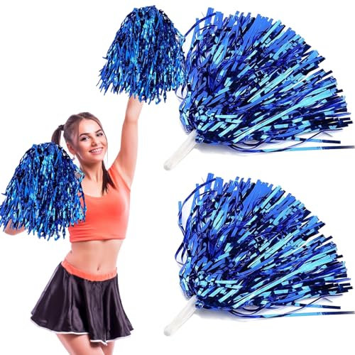 Pompoms Cheerleading,Pom Poms,Pompons Blau,Cheerleader Pompons Rot,Cheerleader Accessoires,Cheerleader Puschel Geeignet zum Anfeuern Bei Schulsportspielen zur StäRkung des Zusammenhalts (Blau)