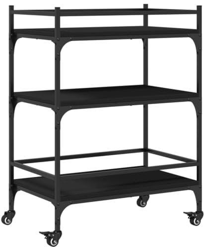 vidaXL Küchenwagen Schwarz 65x40x86,5 cm Holzwerkstoff