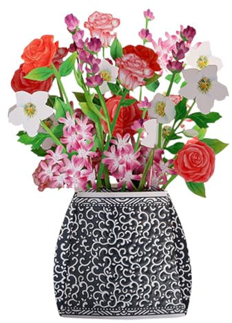 scicent Geburtstagskarten Geburtstagskarte Pop Up Karte mit Blumen Dankeskarte 3D Blumenkarte für Muttertag Geburtstag Valentinstag Hochzeit Blumen Klappkarte mit Umschlag Postkarte - 29911