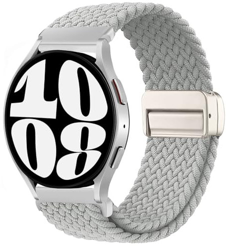 Issinlky Bracelet Tressé Nylon pour Galaxy Watch 40mm 44mm, 20mm Bracelet Élastique Compatible avec Watch 6 Classic/4 Classic/5 Pro/3 41mm/Active 2/Active 40MM/42mm