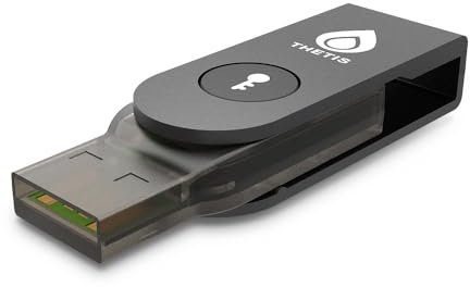 Thetis Pro-A FIDO2-Sicherheitsschlüssel-Passkey-Gerät mit USB A und NFC, TOTP/HOTP-Authentifikator-App, FIDO 2.0 Zwei-Faktor-Authentifizierung 2FA MFA, funktioniert mit Windows/macOS/Linux/Gmail