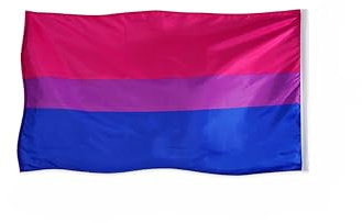 Costumizate! Bandera para el día del Orgullo (150 cm x 90 cm). Varios modelos diferentes. Bandera Arcoiris, bandera Arcoiris LGTB, bandera Bisexual y bandera Transgénero. (Bisexual)