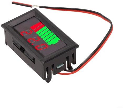 Car Battery Charge Level Indicator For 12V-72V Battery Vehicles, Lithium Ion Battery Indicator & Lithium Battery Capacity Meter Test(Red)