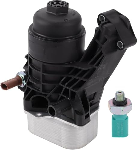 Motorölfilter-Basisgehäusebaugruppe mit Sensoren, kompatibel mit 2012–2020 A3 Q2 Q3 Beetle CC 2.0 TDI Golf 7 1.6 TDI Leon 5F, Ersatz für 3N115389A 03N115389B 03N117021