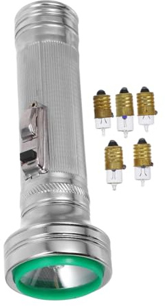 OSALADI Tragbare Retro Taschenlampe Metallgehäuse Einstellbare Helligkeit Fünf Glühbirnen Geeignet Für Nachtwanderungen Und Outdoor Einsätze