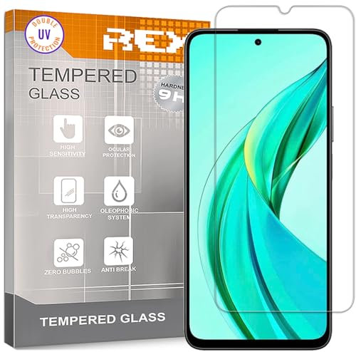 REY Protector de Pantalla para Honor 90 Smart 5G - X6B - X5B - X5B PLUS, Cristal con Doble Protección UV, Vidrio Templado Premium 9H+