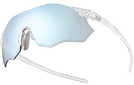 ROCKBROS Photochromic Cycling Glasses Sports Sunglasses for Men Women Cycling Sunglasses UV400 Protection TR90 Frame Fashion Windproof Eyewear Transparent Blue