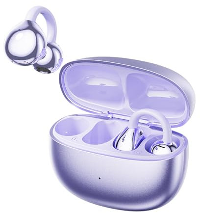 Clip on Earphones Wireless Bluetooth Open Ear Earbuds Gym Sports Running Bone Air Conduction Waterproof Open-ear Headphones Wireless Outer Ear Buds for iPhone Android Cycling Hiking Workout Driving