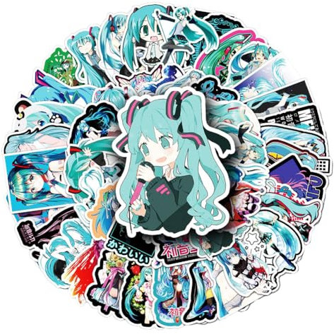 Anime MHA Aufkleber, Cartoon-Miku-Figur, bunt, wasserdicht, Vinyl-Aufkleber, Anime-Wasserbecher, Taschen, Notizbücher, Aufkleber, 50 Stück