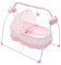 GCIUEMMH Electric Baby Crib Cradle Auto Rocking Chair 0-25Kg Infant Rocker Swing Chair with Bluetooth & Remote Control - 5 Speed Adjustable, Foldable with Mosquito Net for 0-18 Months (Pink)