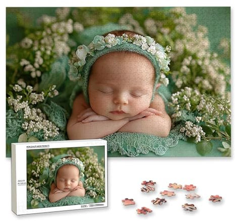 Personalisiertes Fotopuzzle, Personalisiert Puzzle 1000/1500/2000/3000/4000/5000 Teile Erwachsene, Gestalte Selbst Puzzle mit Bild, Holzpuzzle mit Eigenem Foto, für Valentinstag, Weihnachten, J-21
