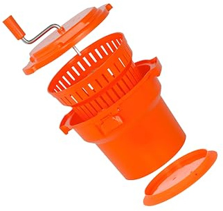 Hakka Essoreuse à Salade Professionnelle, Essoreuse Manuelle à Salade de 25 Litres, Essoreuse à Laitue Géante avec Tapis Antidérapant en Silicone et Tuyau D'évacuation, pour Essorer Jusqu'à 7 Laitues