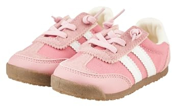 Sterntaler Sneaker uni – Baby- & Kinderschuh mit Klettverschluss, Sterntaler Logo, rutschfester Sohle, Oberstoff aus Polyurethan & Baumwolle – Perlrosa, Größe 22