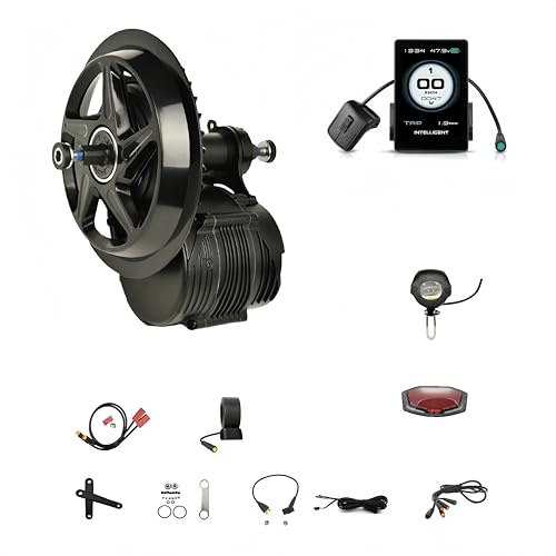 Tongsheng TSDZ8 48V 500W 120N.m Drehmomentsensor eBike Kurbel Mittelmotor Set mit 860C-Display für 68-73mm Tretlager (Bremsensor)