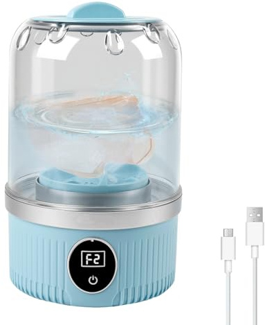 Underwear Washer, Wireless Portable Washing Machine with 2 Cleaning Mode 1L Capacity for Camping RV Travel for Underwear Sock Baby Cloth Kitchen Rags Small Pet Toys Cleaning (Blue)