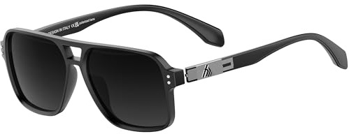 SIPLION Sonnenbrille Herren Polarisiert Rechteckig UV400 TR90 zum Fahren | Leichte Vollrandfassung mit TAC-Gläsern, Integrierten Nasenpads und Flexiblen Scharnieren für Reisen, Wandern und Alltag