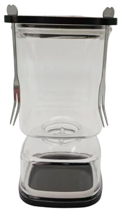 Colcolo Bocal Multifonction en Forme de sablier pour cornichons et Olives, avec passoire intégrée et Deux fourchettes. Séparateur de jus de cornichons pour, Noir