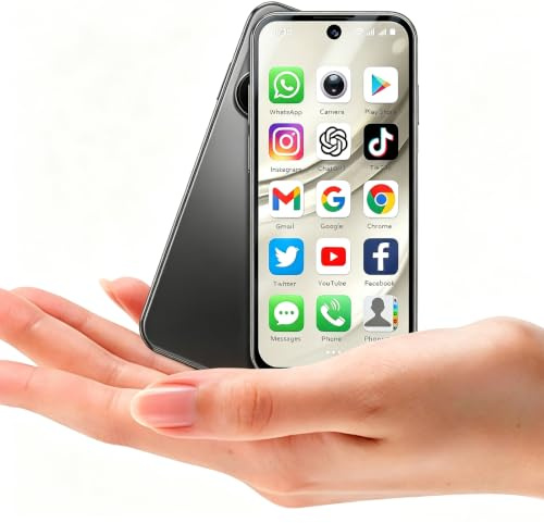 Longben Mini Cellulare Sbloccato Android 12 4G, Schermo Full Screen 3,88, Dual SIM, GPS, Wi-Fi, Riconoscimento Facciale, OTG (Nero, 32GB)