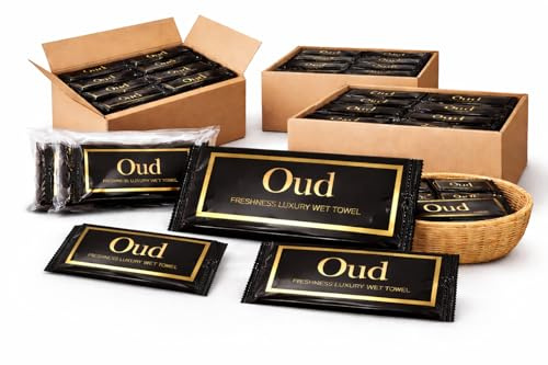 OUD SCENTED Wet Towel 100x Individually Wrapped Luxury Hand Wipes for Home Spa and Restaurants