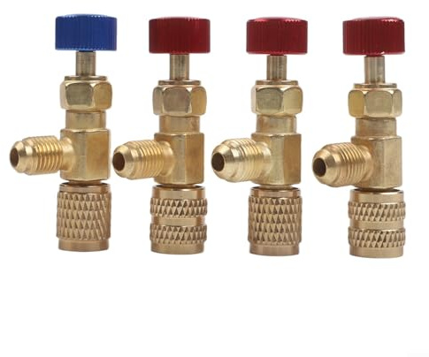 Lot de 4 valves de sécurité en laiton pour climatisation R22 R32 R410, adaptateur à connexion rapide CVC avec raccords de 2/4/40,6 cm, port de service AC pour camion commercial