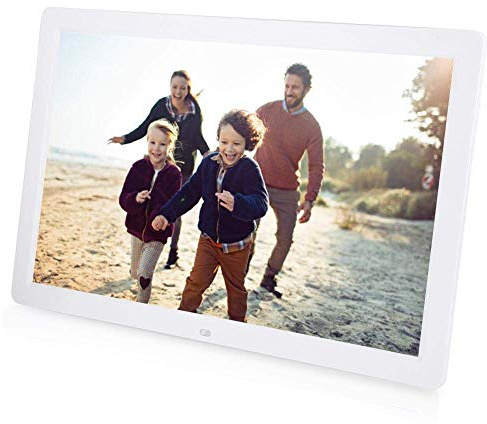 Digital Photo Frame, 17 1440x900 Resolution 1080P HD Digital Picture Frame Electronic Album Support Calendar Alarm Clock MP3/4 Movie/SD/USB with Remote Control for Wonderful Gift(White)