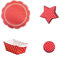 Demmler Weihnachts Backset - Mini Backform, Muffinförmchen, Sternbackform & Tortenspitzen - in rot - Made in Germany