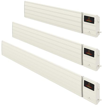 Noble Heat Panther Heizstrahler – 2600W 230V Dunkelstrahler Timer LED-Display Thermostat Fernbedienung – innen außen - weiß