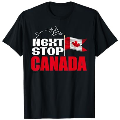 Work and Travel Backpacker Geschenk Motiv Canada Kanada Stop T-Shirt