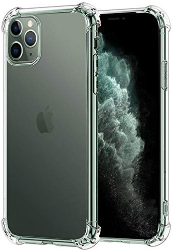 Verco Handyhülle für iPhone 11 Pro, Anti Shock Schutzhülle für Apple iPhone 11 Pro Hülle Silikon [Display- & Kameraschutz] Weiche Flexible TPU Hülle, Transparent