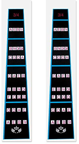 TaimeiMao Violine Griffbrett Aufkleber 3/4,abnehmbare Violine Hinweis,Griffbrett Aufkleber für Anfänger üben Finger Position Marker(2-teilige)