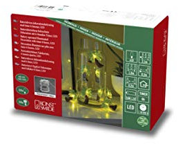 Konstsmide LED Dekolichterkette, Palmen, mit 6h Timer, 10 warm weiße Dioden, batteriebetrieben, Innen, transparentes Kabel - 3125-903