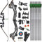 Bogenschießen 64 Takedown Recurve Bogen Set 30-55lbs Bogen und Pfeil Set Erwachsene Jagdbogen Sportbogen Langbogen Anfänger Bogen Rechtshänder (55lbs, Typ2: Bogen Set 1)
