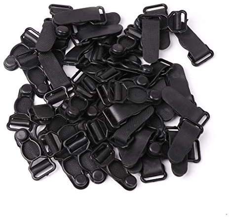 Yushu 50 x Korsett Bein Strumpfband Gürtel Clip Haken Strapsenden Strumpfwaren Strumpf Grips für Korsetts Bodys usw.