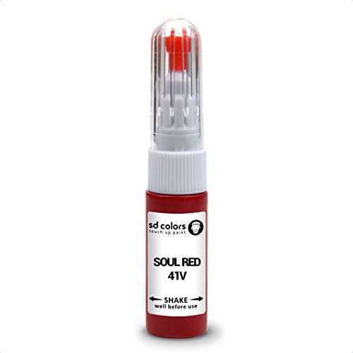 SD COLORS SOUL RED 41V compatible con MAZDA Kit de reparación de bolígrafo de pintura de retoque 20 ML, código de color, 41 V, rojo