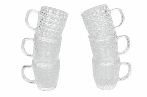 Set 6 tazzine caffè in vetro 90 ml, Geometrie