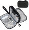 FYY Travel Cable Organiser Bag, Double-Layer Electronics Accessories Organiser Bag, Travel Essentials Universal Carry Travel Bag for Cables, Power Bank, USB Drive, Charger, Hard Disk S-Black
