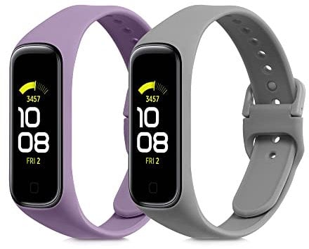 kwmobile 2X Sportarmband kompatibel mit Samsung Galaxy Fit 2 Armband - Fitnesstracker Band Set aus TPU Silikon