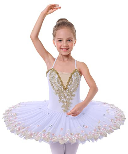 Ballettkleidung Mädchen Tütü Ballettkleid Ballettrock Schwan Ballettanzug Kinder Eiskunstlauf Kleider Kostüm Ballerina 13-14 Jahre