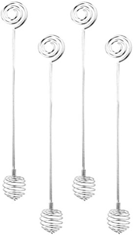 DOITOOL 4pcs Honey Mixer Honey Server Spoon Syrup Dipper Honey Dipper Sticks Metal Honey Dipper Honey Spoon Honey Twirler Glass Spoon Honey Rods Spring Stainless Steel to Rotate Juice