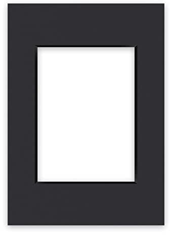 nielsen Conservation Passepartout Karton 1,5 mm | Außenformat 21x29,7 cm (DIN A4) für Bildformat 13x18 cm | Schwarz | glatte Oberfläche