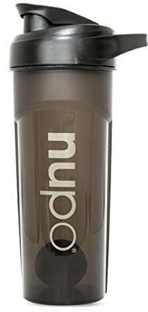 NUPO Shaker noir - Shaker de protéines de qualité supérieure | 600 ml | Sans BPA | Fonction de mélange haut de gamme avec boule de mélange pour des shakes diététiques crémeux, des soupes et des repas